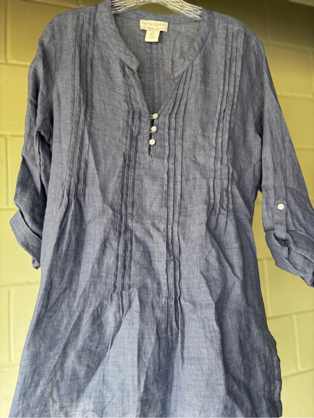 Cynthia Rowley Linen blouse Shirt in Slate Blue M
